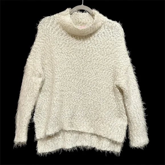 Pink Lily fuzzy eyelash turtleneck sweater - Picture 2 of 7